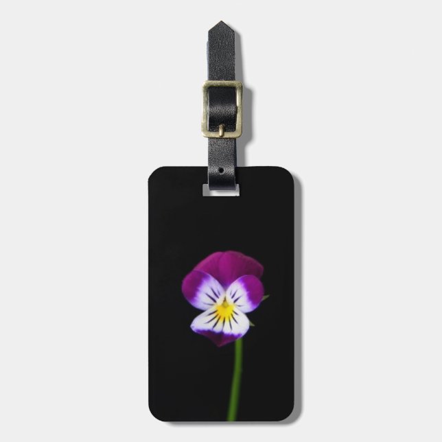 Étiquette À Bagage Violet Fleur cd ltcnm (Devant Vertical)