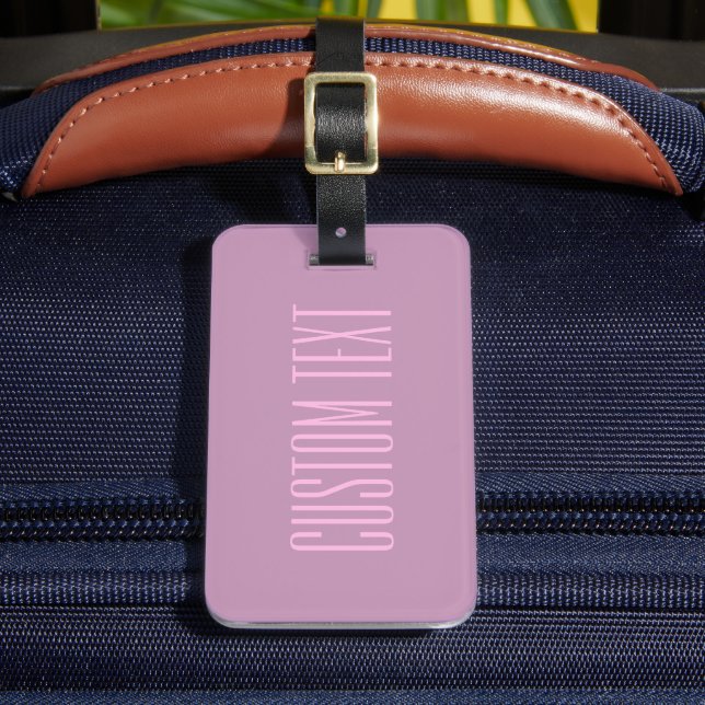 Étiquette À Bagage Violet pastel et rose clair | Texte éditable moder (Insitu Rectoal 2)