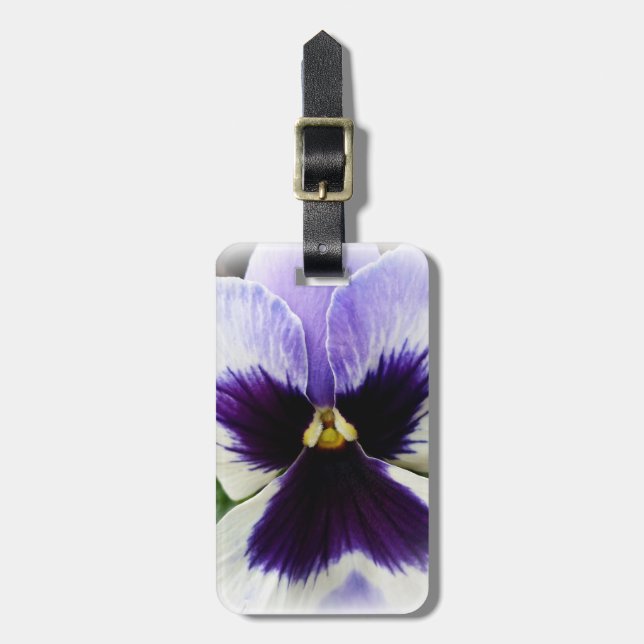 Étiquette À Bagage violet profond sur blanc (Devant Vertical)