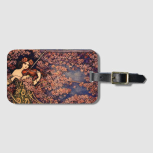 Étiquette À Bagage Violiniste Art nouveau dans les fleurs – Floral vi