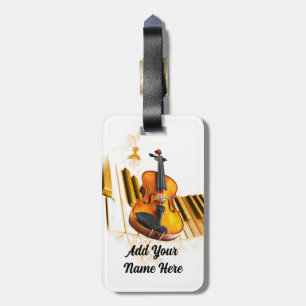 Étiquette À Bagage Violon,Amoureux de coeur_
