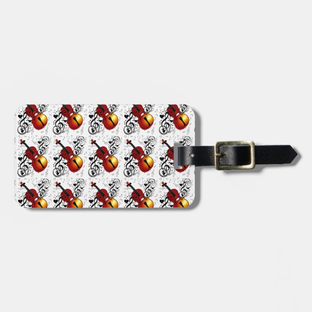 Étiquette À Bagage Violoniste, Rock House_ (Devant horizontal)