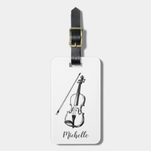 Étiquette À Bagage Violons professionnels noir blanc