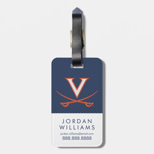 Étiquette À Bagage Virginia Cavaliers fibre de carbone (Dos Vertical)
