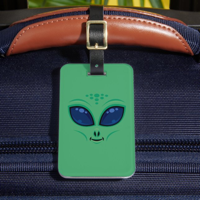 Étiquette À Bagage Visage Alien de dessin convivial (Insitu Rectoal 2)