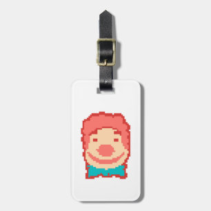 Étiquette À Bagage Visage de clown pixelisé mignon 