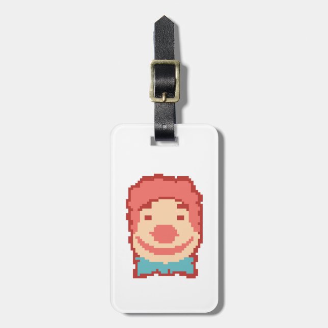 Étiquette À Bagage Visage de clown pixelisé mignon  (Devant Vertical)
