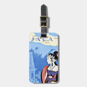Étiquette À Bagage Visite Java Indonésie de cru de Singapour