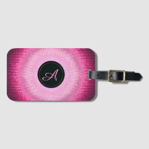 Étiquette À Bagage Vitrage abstrait texture.monogram. de rose de