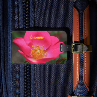 Étiquette À Bagage Vivid Pétales rose Personnalisé