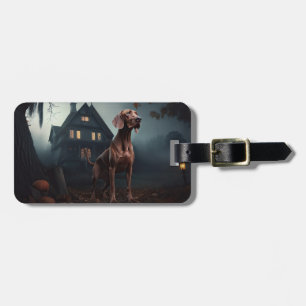 Étiquette À Bagage Vizsla Halloween Effrayant