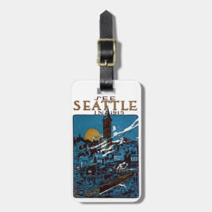 Étiquette À Bagage Voir Seattle en 1915