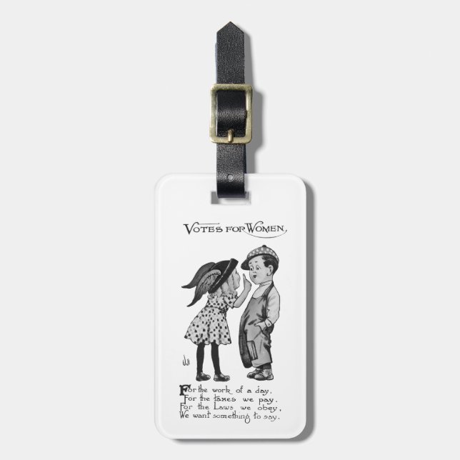 Étiquette À Bagage Votes Pour Les Femmes (Devant Vertical)