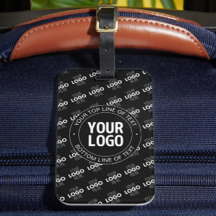 Étiquette À Bagage Votre logo et texte personnalisable avec motif de