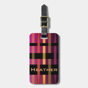 Étiquette À Bagage Votre nom et bandes de tissage modernes