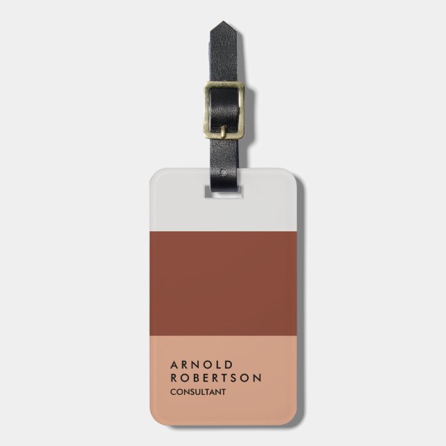 Étiquette À Bagage Votre nom Moderne minimaliste tendance (Devant Vertical)