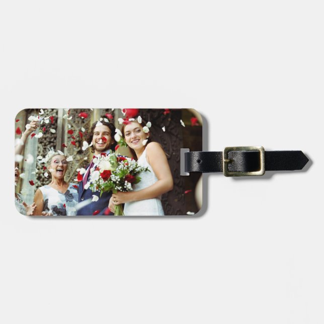 Étiquette À Bagage Votre photo de mariage préférée (Devant horizontal)