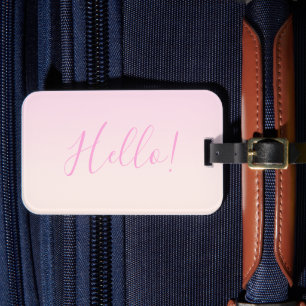 Étiquette À Bagage Votre texte Écriture élégante et ombre rose blus