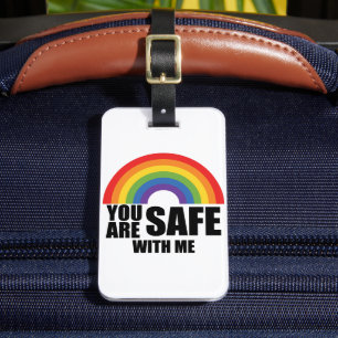 Étiquette À Bagage Vous Êtes En Sécurité Avec Moi LGBTQ Rainbow Pride