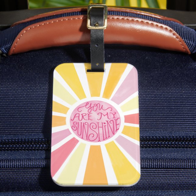 Étiquette À Bagage Vous Êtes Mon Soleil Aquarelle Lumineuse Bébé Cade (Insitu Rectoal 2)