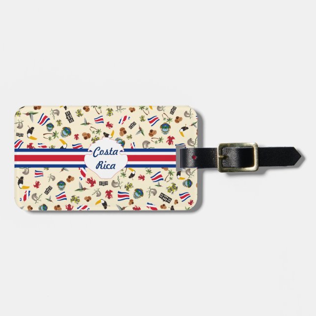 Étiquette À Bagage Voyage à Costa Rico pour explorer (Devant horizontal)