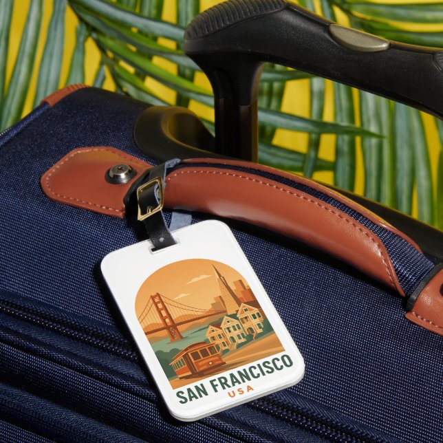 Étiquette À Bagage Voyage à San Francisco à l'ancienne (Insitu Rectoal 1)