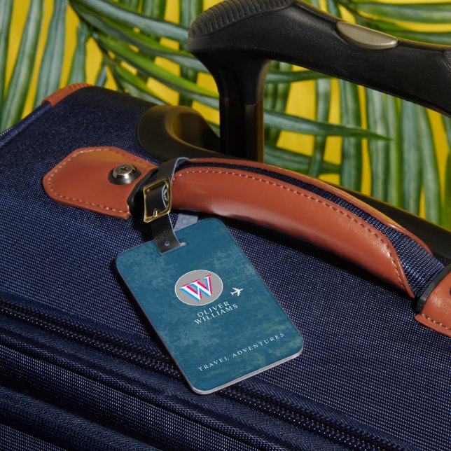 Étiquette À Bagage Voyage Aventures Initiale W (modifiable) (Insitu Rectoal 1)