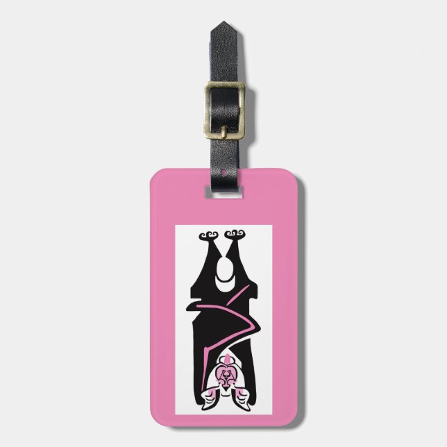 Étiquette À Bagage Voyage - Black BAT - Halloween - Goth - Faune - (Devant Vertical)