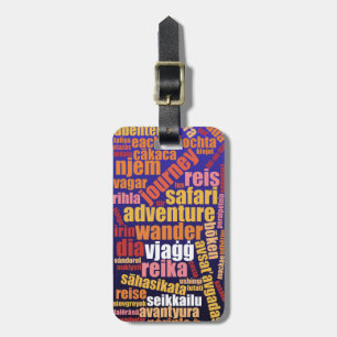 Étiquette À Bagage Voyage coloré dans plusieurs langues Word Cloud