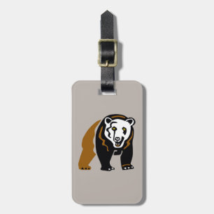 Étiquette À Bagage Voyage - Cool Ours GRIZZLY - Faune - Gris