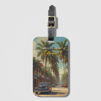 Étiquette À Bagage Voyage Cuba vintage - Salutations de La Havane
