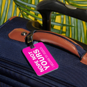 Étiquette À Bagage Voyage drôle personnalisé Rose vif