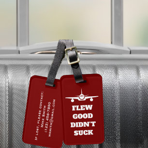 Étiquette À Bagage Voyage Drôle “Volé Bien N'A Pas Aspiré” et Avion
