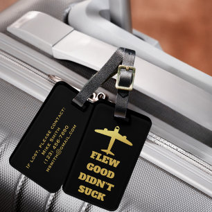 Étiquette À Bagage Voyage Drôle “Volé Bien N'A Pas Décu” et Avion