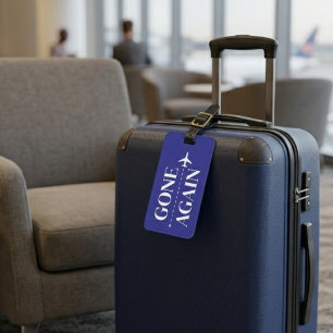 Étiquette À Bagage Voyage en Avion Minimaliste Bleu Marine Disparu à