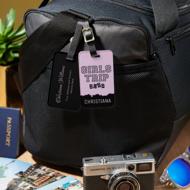 Étiquette À Bagage Voyage entre filles 2022 Week-end de vacances entr (Recto & Verso)