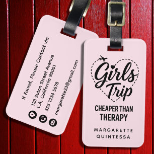 Étiquette À Bagage Voyage entre filles moins cher que la thérapie Drô