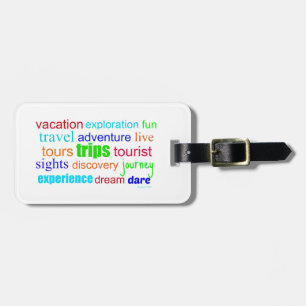 Étiquette À Bagage Voyage et exploration Word Art