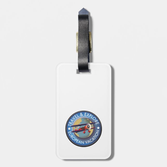 Étiquette À Bagage Voyage & Exploration Europe Vacances (Dos Vertical)