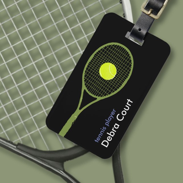 Étiquette À Bagage Voyage personnalisé de joueur de tennis (Créateur téléchargé)