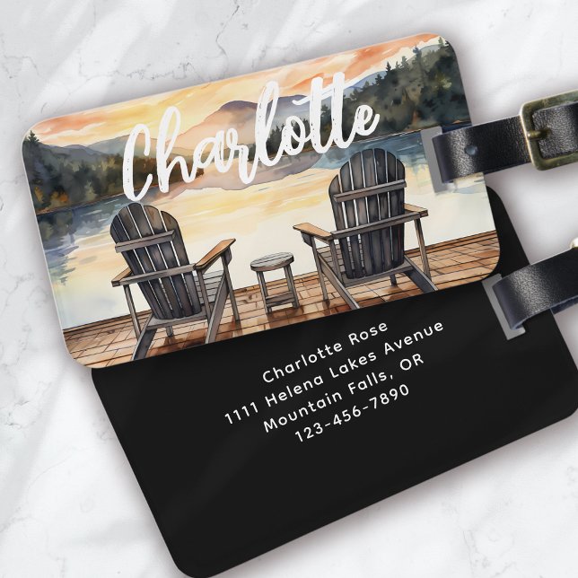 Étiquette À Bagage Voyage sur le lac Monogram (Créateur téléchargé)