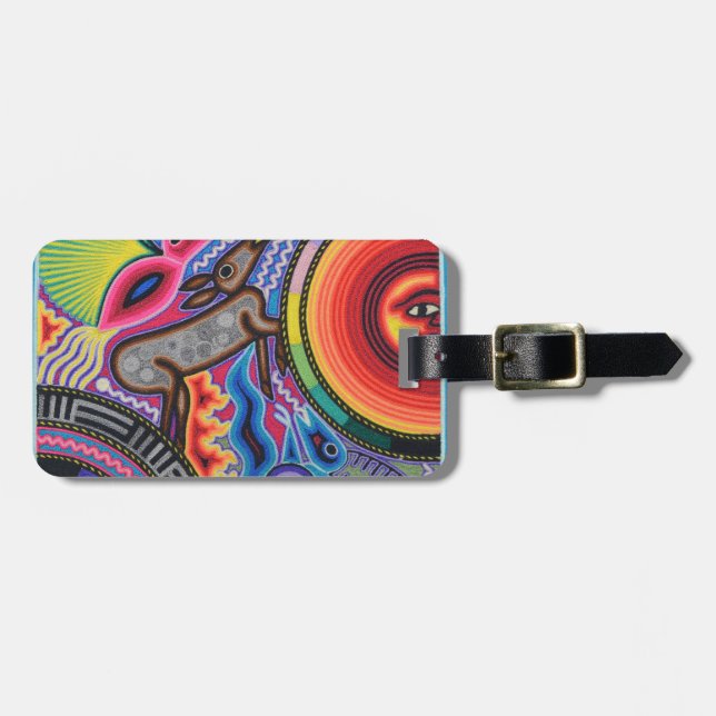 Étiquette À Bagage Voyage tribal maya mexicain de Boho d'art d'Oaxaca (Devant horizontal)