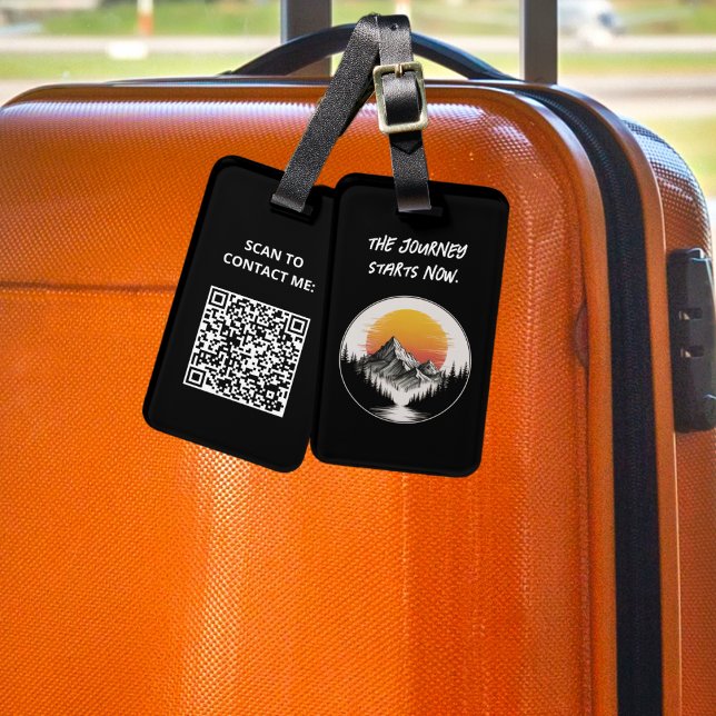 Étiquette À Bagage Voyage Vacances Aventure Mountain Forest Sunset (Créateur téléchargé)