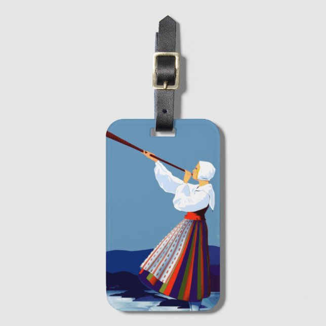 Étiquette À Bagage Voyage vintage de Varmland Suède (Devant Vertical)