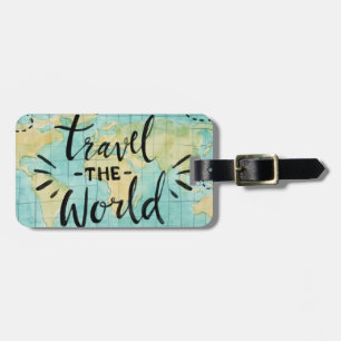 Étiquette À Bagage Voyagent l'étiquette de bagage d'aquarelle du