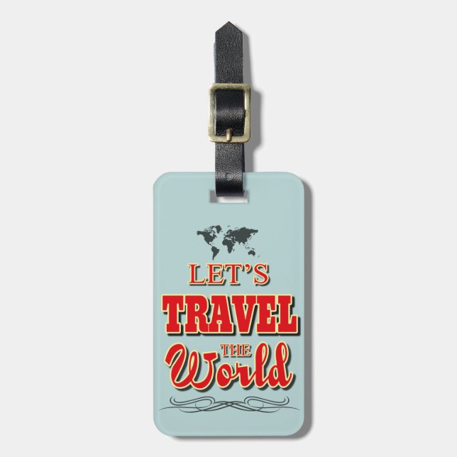 Étiquette À Bagage Voyageons dans le monde (Devant Vertical)