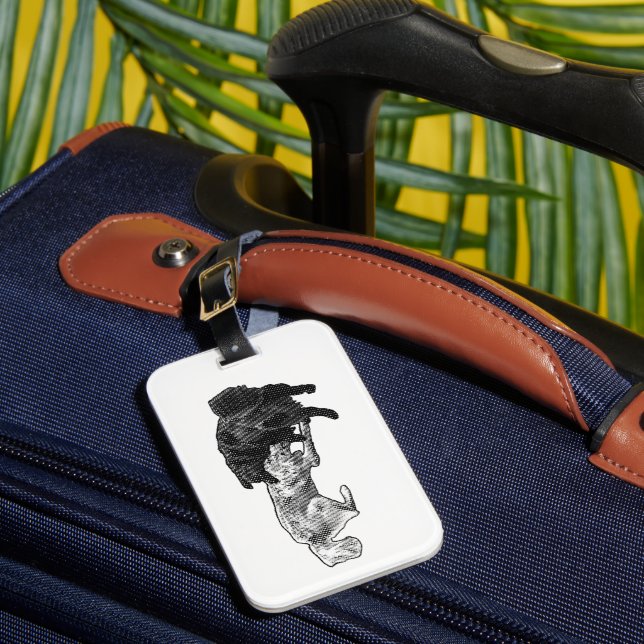 Étiquette À Bagage Voyages ludiques, scène pointillée (Insitu Rectoal 1)