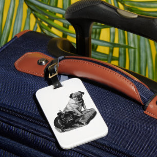 Étiquette À Bagage Voyages ombrés, ID de Pug