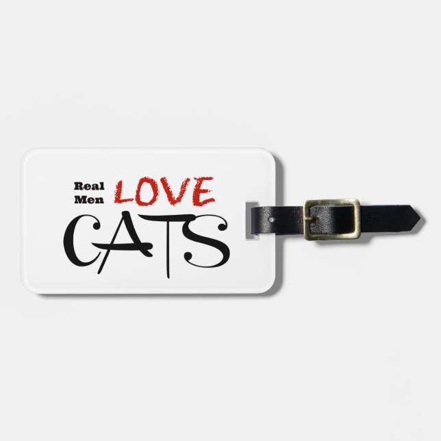 Étiquette À Bagage Vrais chats d'amour d'hommes (Devant horizontal)