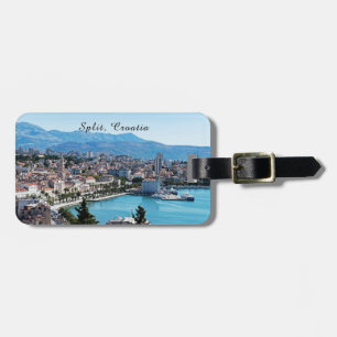 Étiquette À Bagage Vue aérienne du front de mer de la ville de Split,